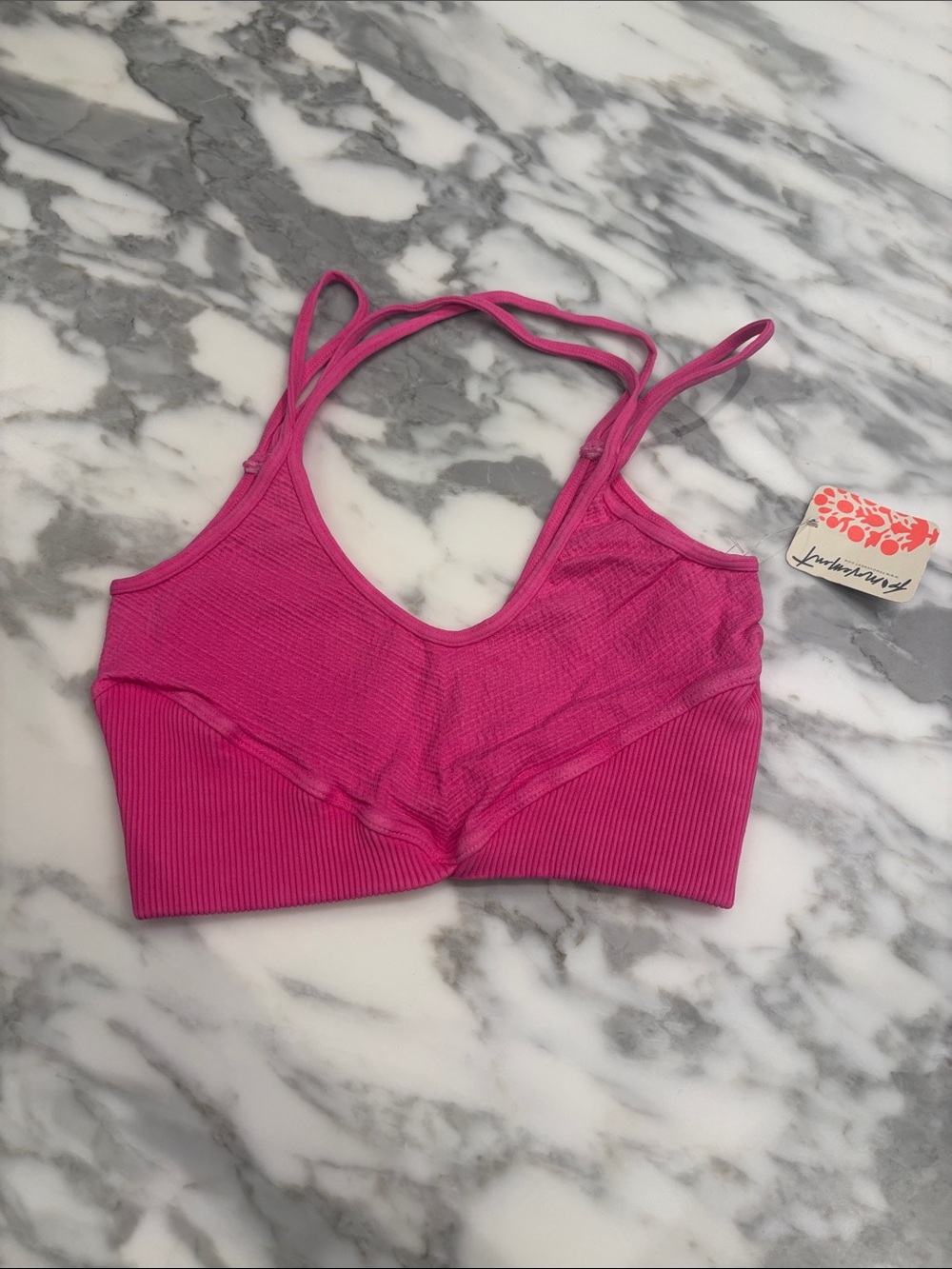 NWT Fp movement Women's Strappy Seamless Bralette - Hot Pink